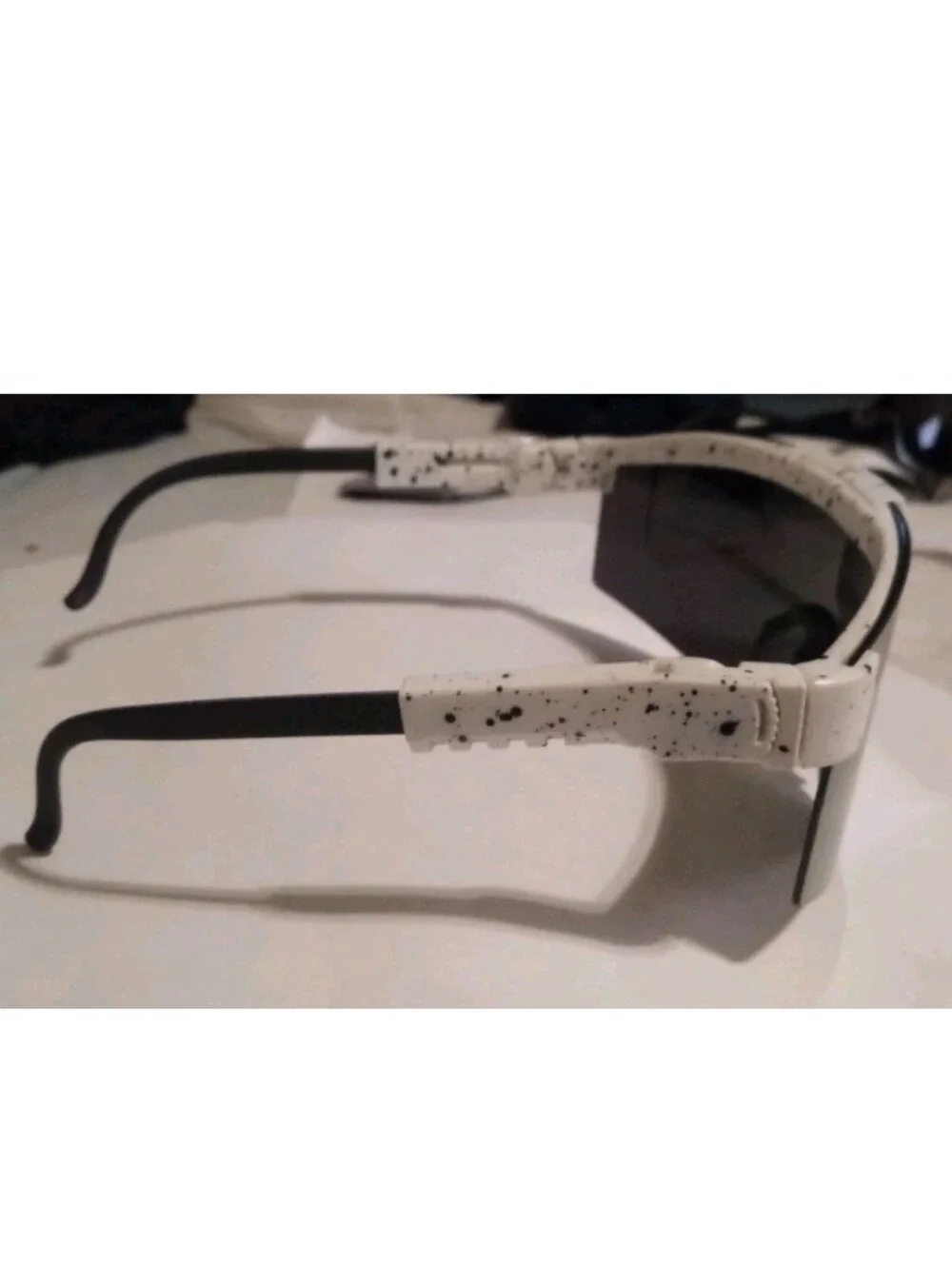 Viper Pit White Paint Splatter Black Sunglasses UV400 Cycling Sports Fishing